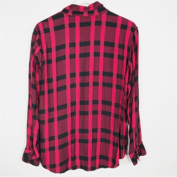 Sanctuary plaid cozy snap button oversized flannel shirt - Picture 3 of 5